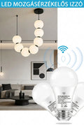 2db Mozgásérzékelős LED-izzó, 6W, E26