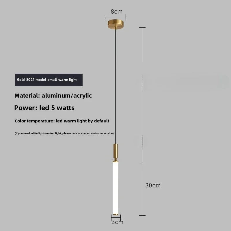 CLAETED LED Függőlámpa, Karcsú Forma, 30 / 50 cm, Fekete / Arany