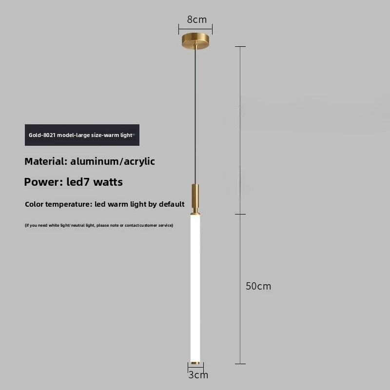 CLAETED LED Függőlámpa, Karcsú Forma, 30 / 50 cm, Fekete / Arany