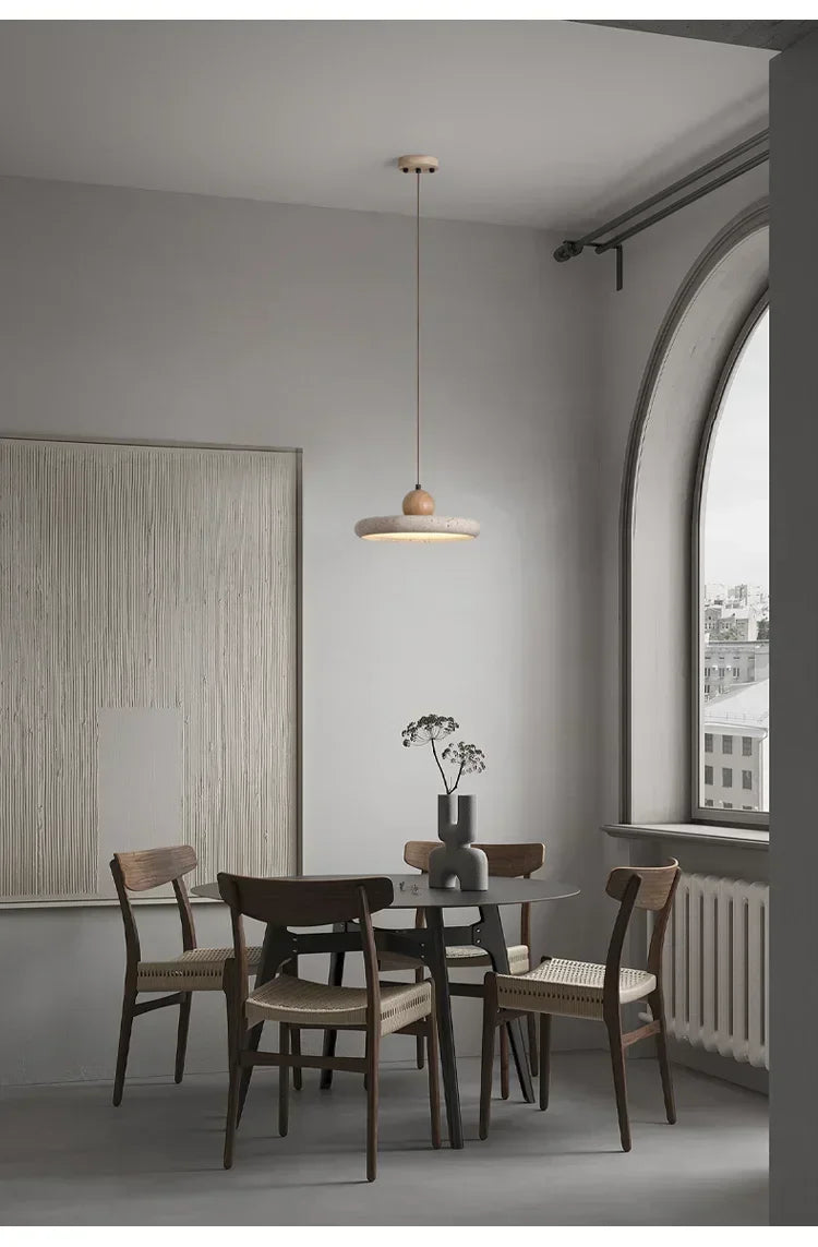 Wabi-sabi stílusú mennyezeti lámpa, Travertin mintázat, 30 / 40 cm