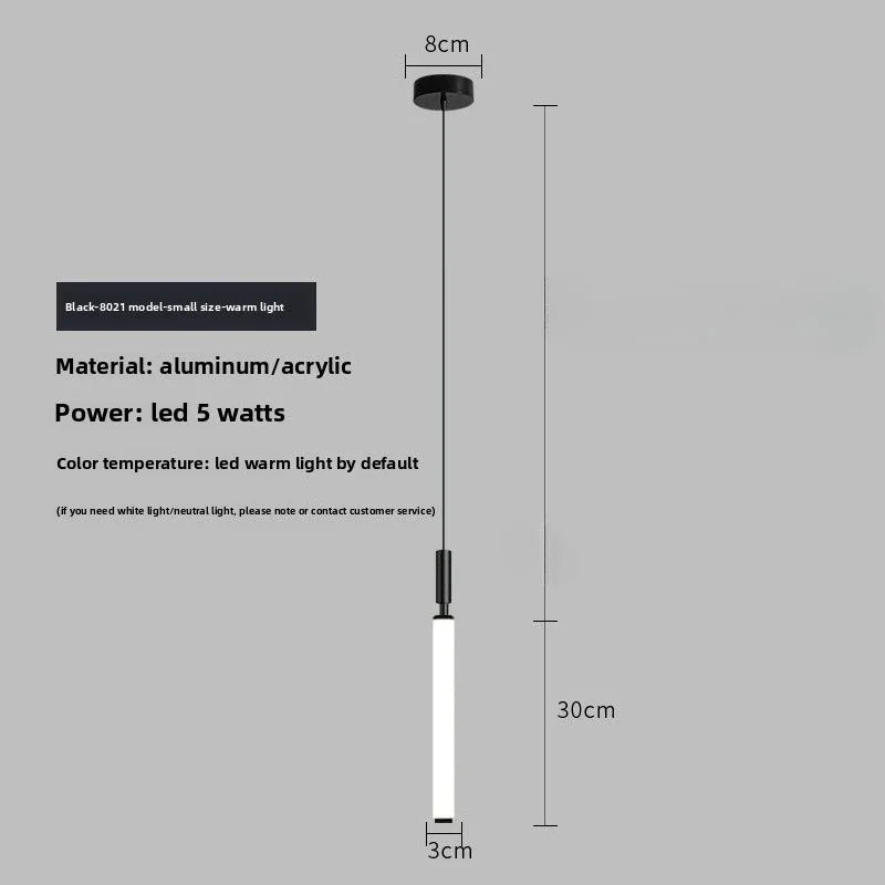 CLAETED LED Függőlámpa, Karcsú Forma, 30 / 50 cm, Fekete / Arany
