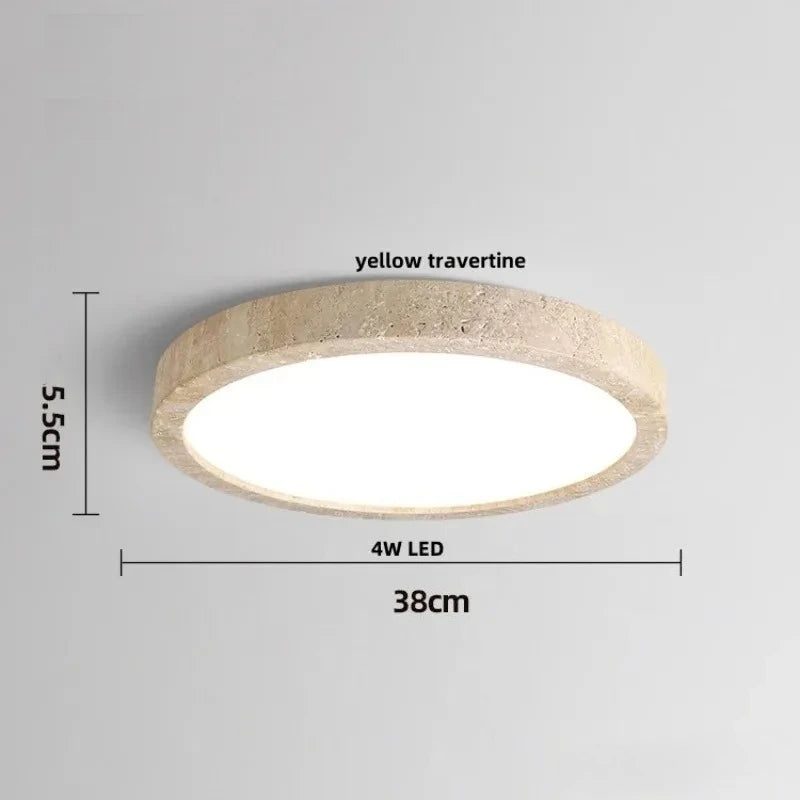 Wabi-sabi stílusú mennyezeti lámpa, Travertin minta, 38 / 48 cm
