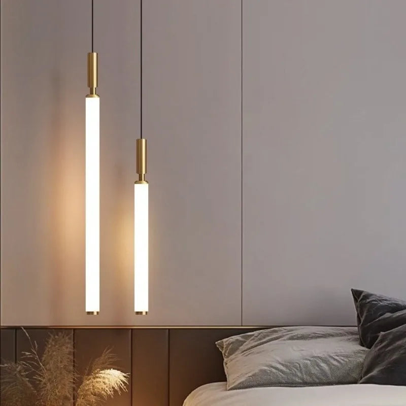 CLAETED LED Függőlámpa, Karcsú Forma, 30 / 50 cm, Fekete / Arany