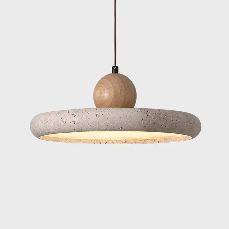 Wabi-sabi stílusú mennyezeti lámpa, Travertin mintázat, 30 / 40 cm
