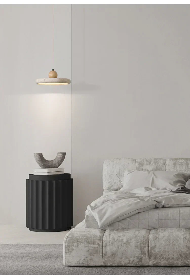 Wabi-sabi stílusú mennyezeti lámpa, Travertin mintázat, 30 / 40 cm