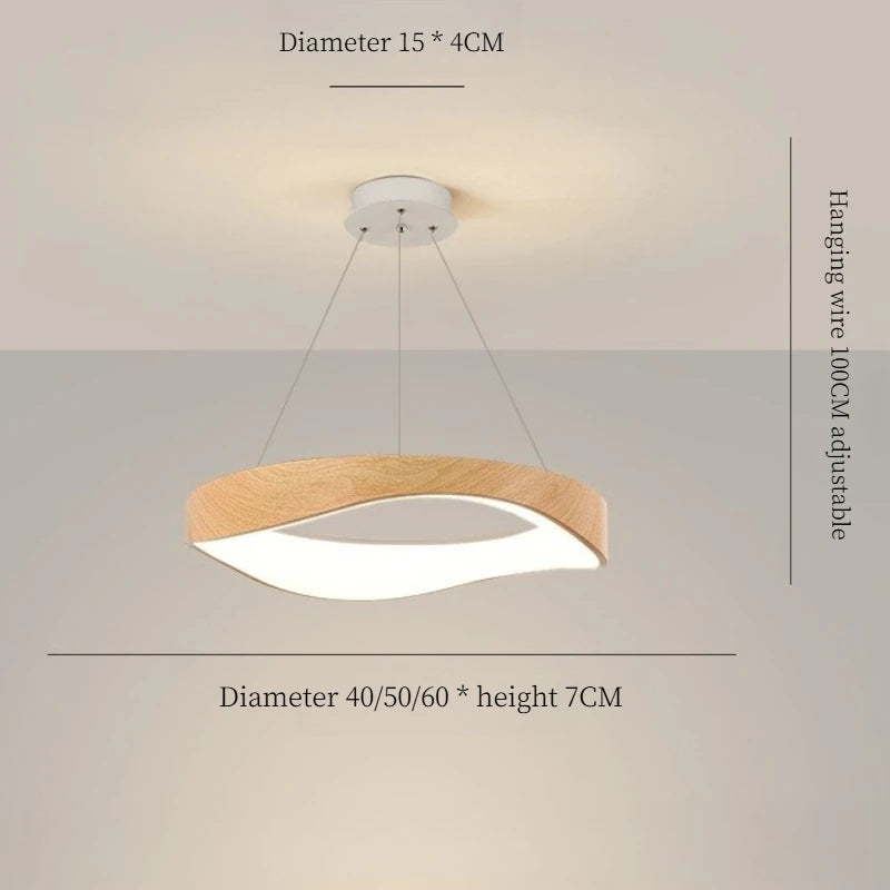 CLAETED Fém Függőlámpa, Famintás Vagy Fehér, 40 / 50 / 60 cm