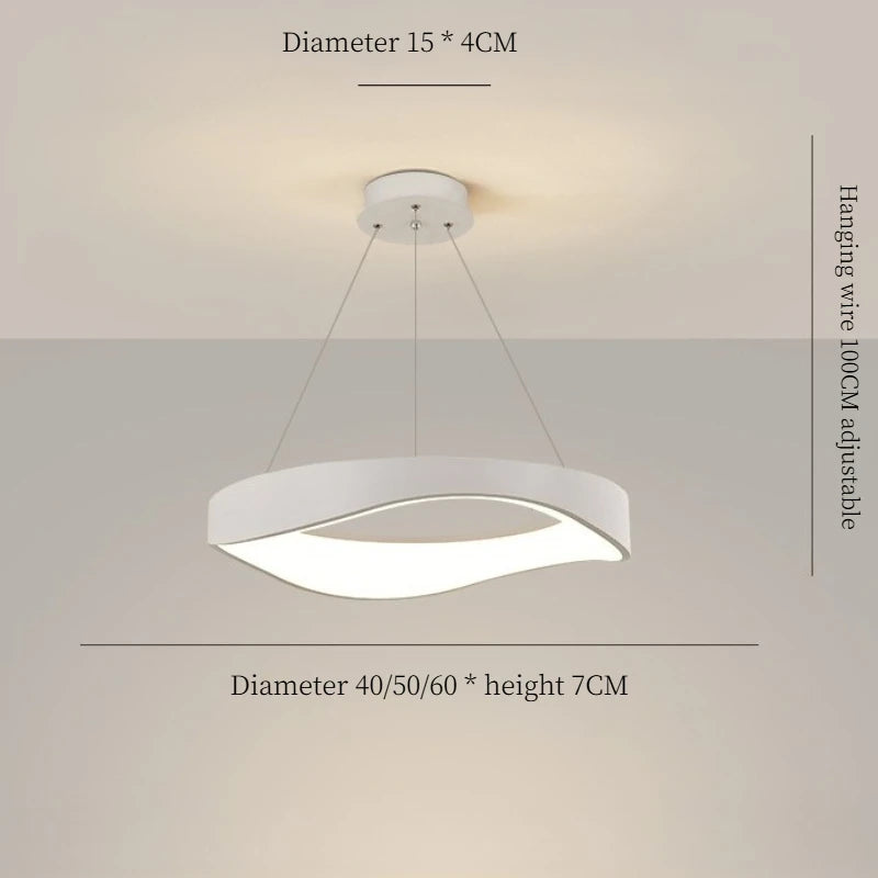 CLAETED Fém Függőlámpa, Famintás Vagy Fehér, 40 / 50 / 60 cm