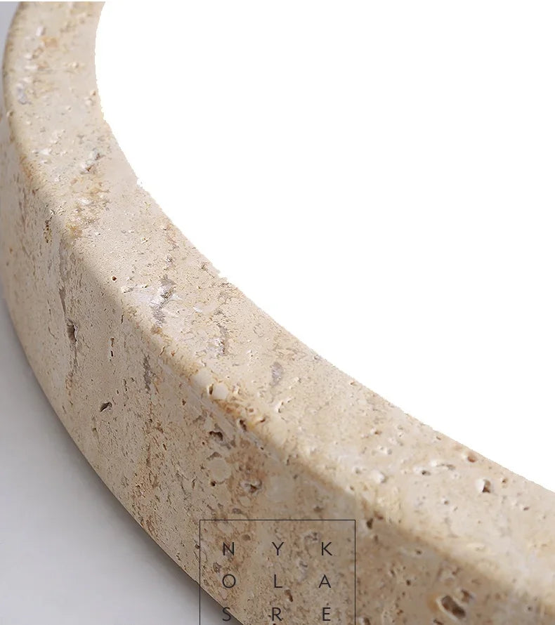 Wabi-sabi stílusú mennyezeti lámpa, Travertin minta, 38 / 48 cm