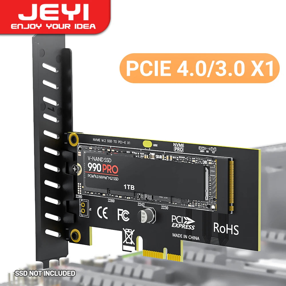 JEYI SSD Adapterkártya, M.2 NVMe – PCIe 4.0, X1 / X4 Kivitel