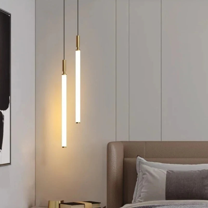 CLAETED LED Függőlámpa, Karcsú Forma, 30 / 50 cm, Fekete / Arany