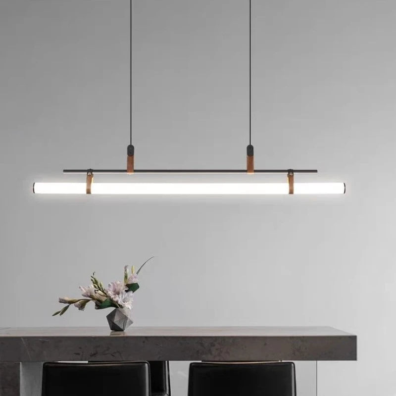 CLAETED Ledes Függőlámpa, Hosszú Csőforma, 80 cm, Fekete / Arany