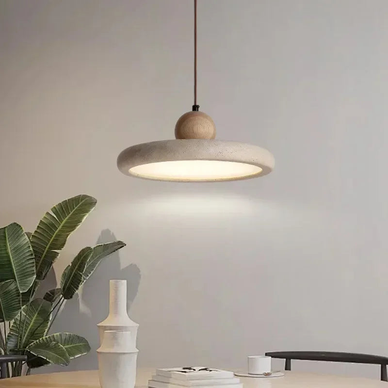 Wabi-sabi stílusú mennyezeti lámpa, Travertin mintázat, 30 / 40 cm