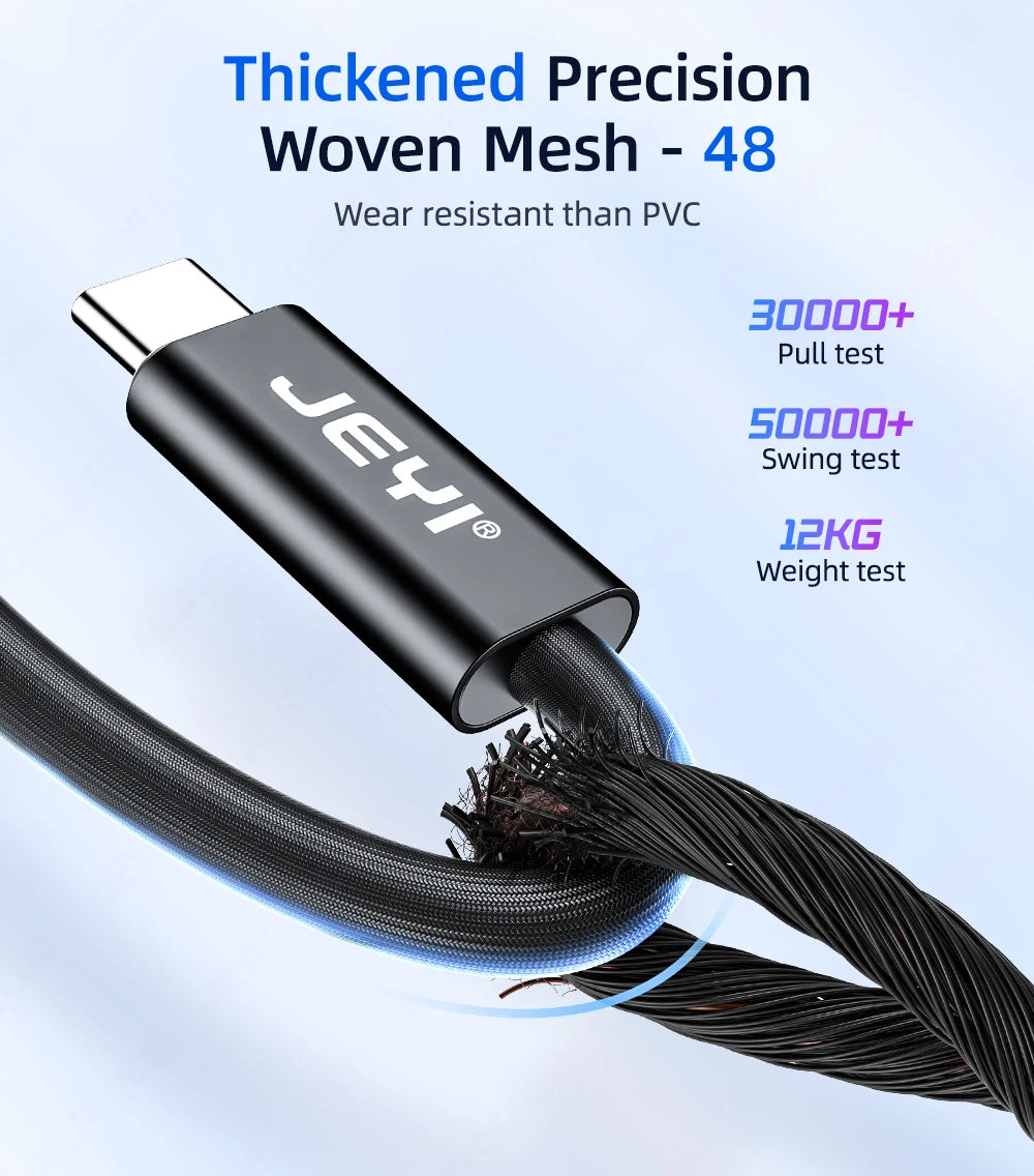 JEYI Thunderbolt 5 Adat- És Töltőkábel, Nejlonfonatos, Akár 80 Gbit/s, 240 W